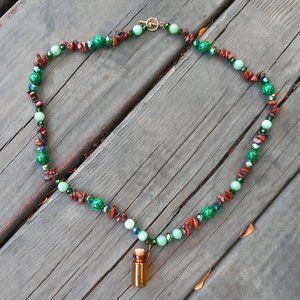 Malachite Aventurine Mini Jar Necklace